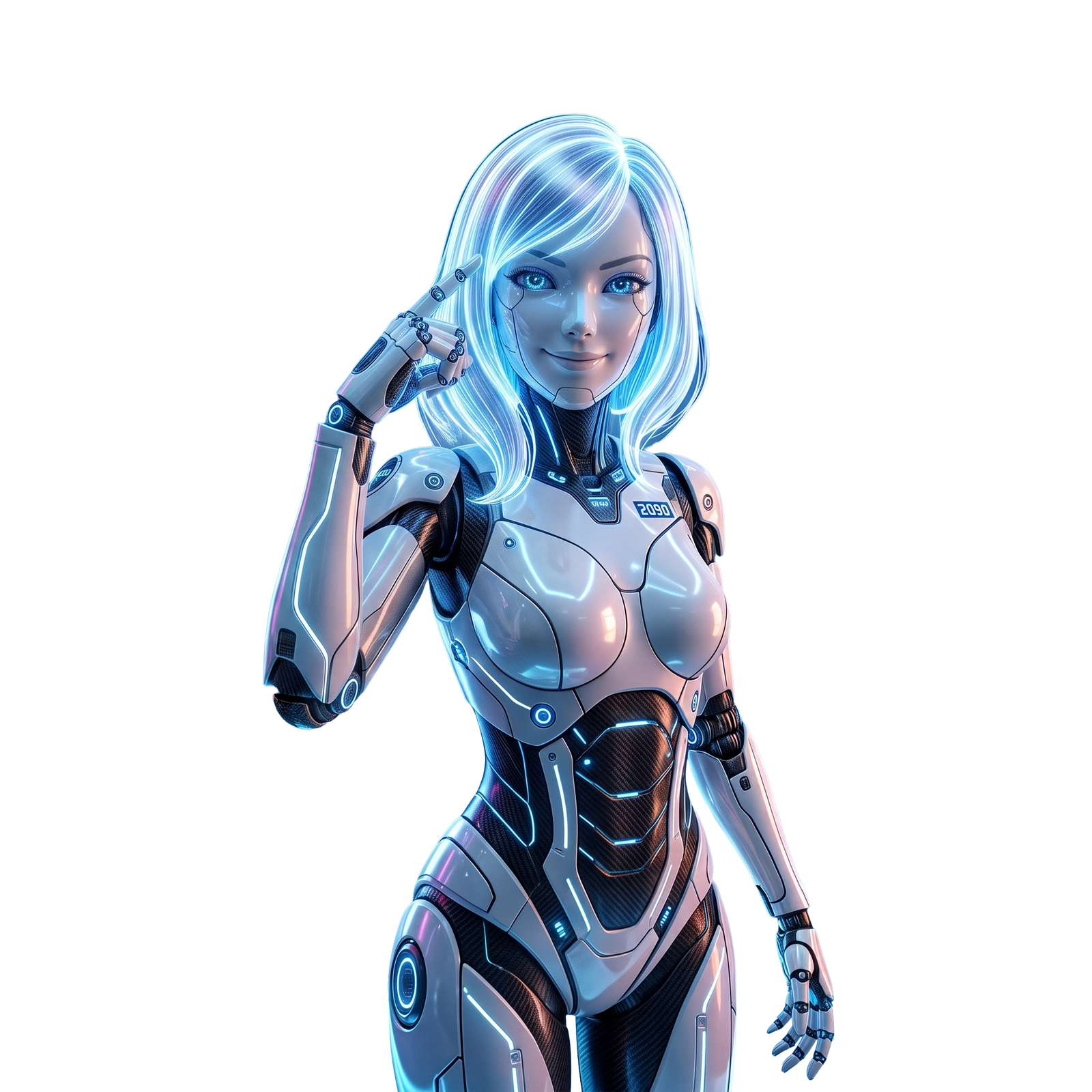 AI Lady pointing to head (1)