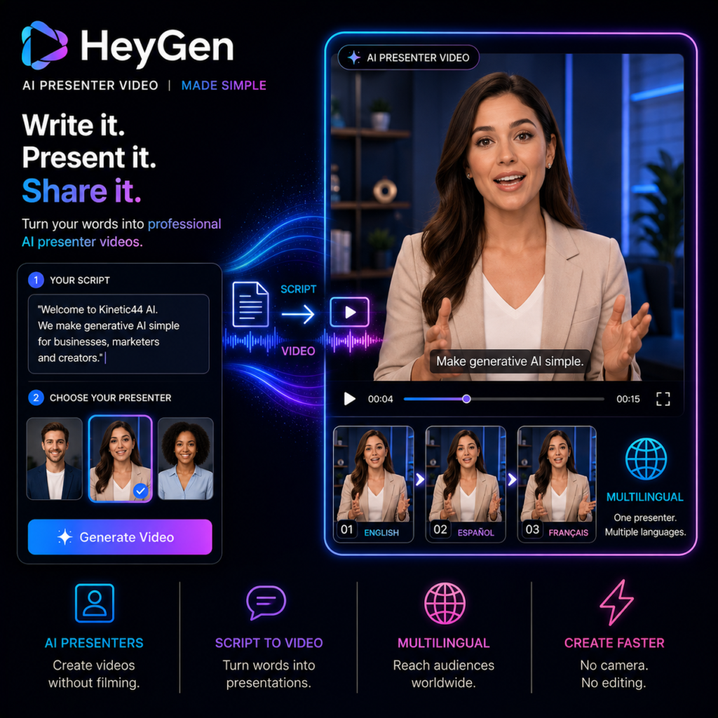 HeyGen AI video generator for avatar and presenter videos